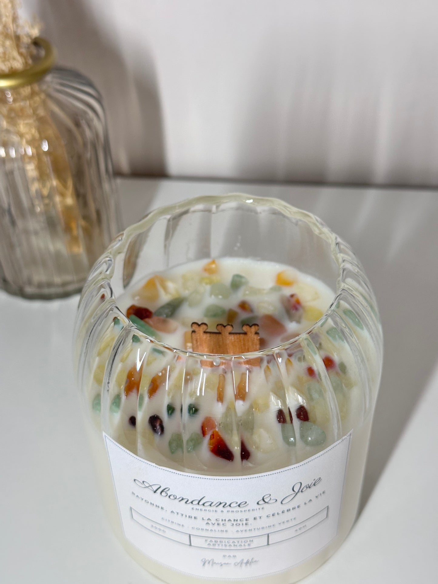 Abondance & Joie | Bougie lithothérapie
