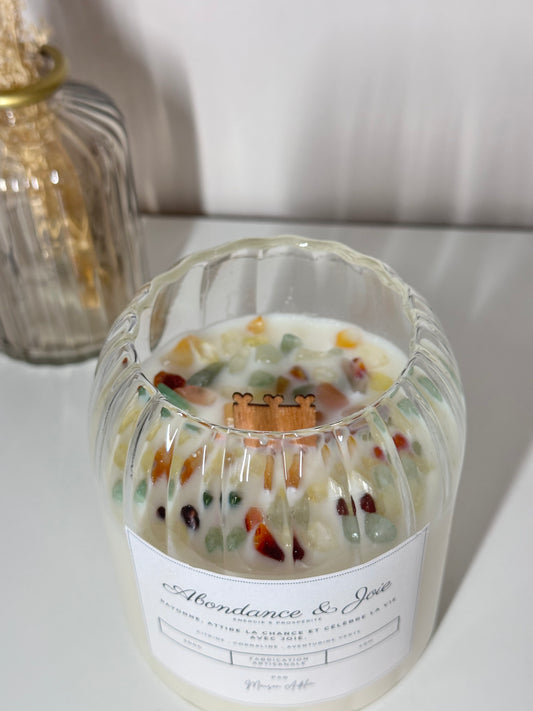 Abondance & Joie | Bougie lithothérapie