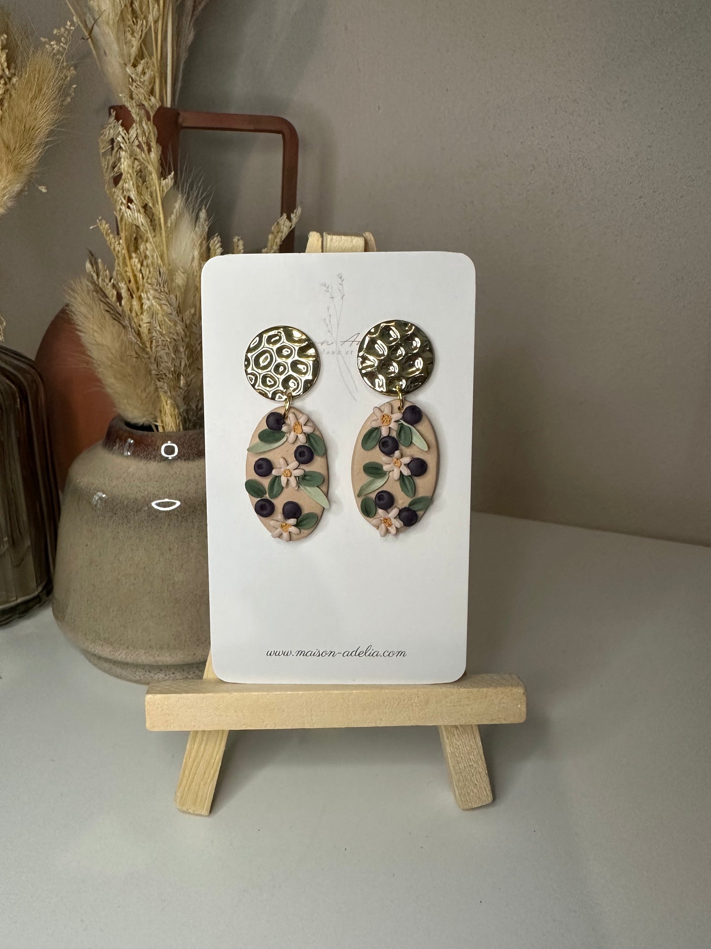 Amélia | Boucles d'oreilles en argile polymère