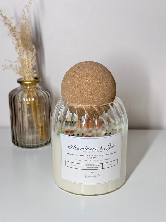 Abondance & Joie | Bougie lithothérapie